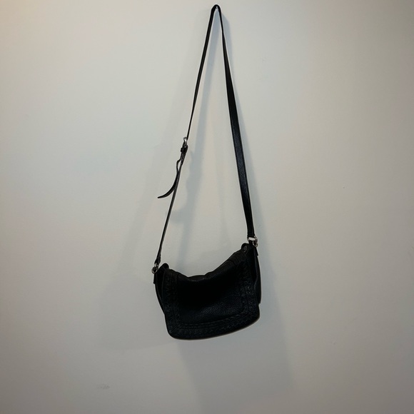 Black Genuine Leather Saddle Bag - Picture 2 of 11